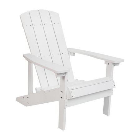 Flash Furniture Charlestown All-Weather Poly Resin Wood Adirondack Chair in White JJ-C14501-WH-GG